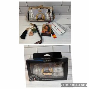 Black Double Clasp Coin Purse  With Back Zipper Nicole Lee